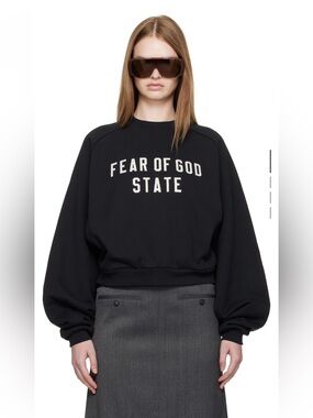 Fear of God Black Logo Cropped Sweatshirt